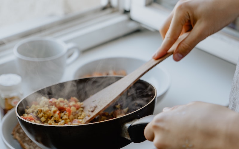 Person making healthy breakfast in the morning